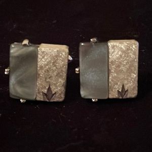 Vintage Swank Fleur De Lis Silver Tone Cufflinks